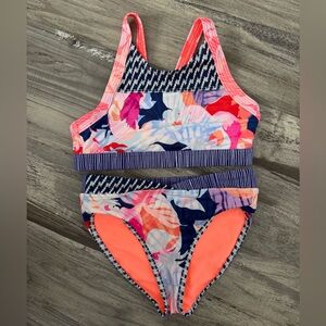 Athleta Kids Swim Bikini - Navy and Coral